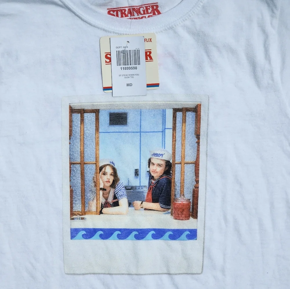 Stranger Things Ahoy Steve & Robin You Suck Tee - Picture 3 of 4